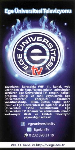 Ege Üniversitesi Televizyonu Tanıtım Broşürü (2013)