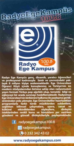 Radyo Ege Kampüs FM 100.8 Tanıtım Broşürü (2013)